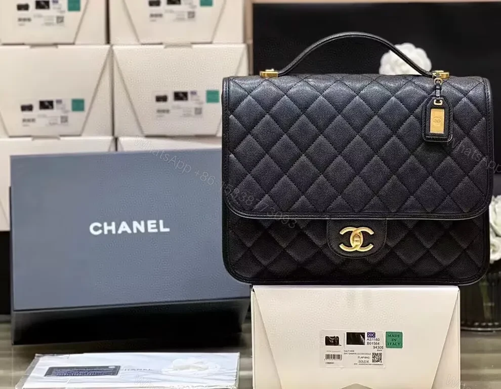 View 2 of Chic Quilted Black Shoulder Bag with Gold Hardware