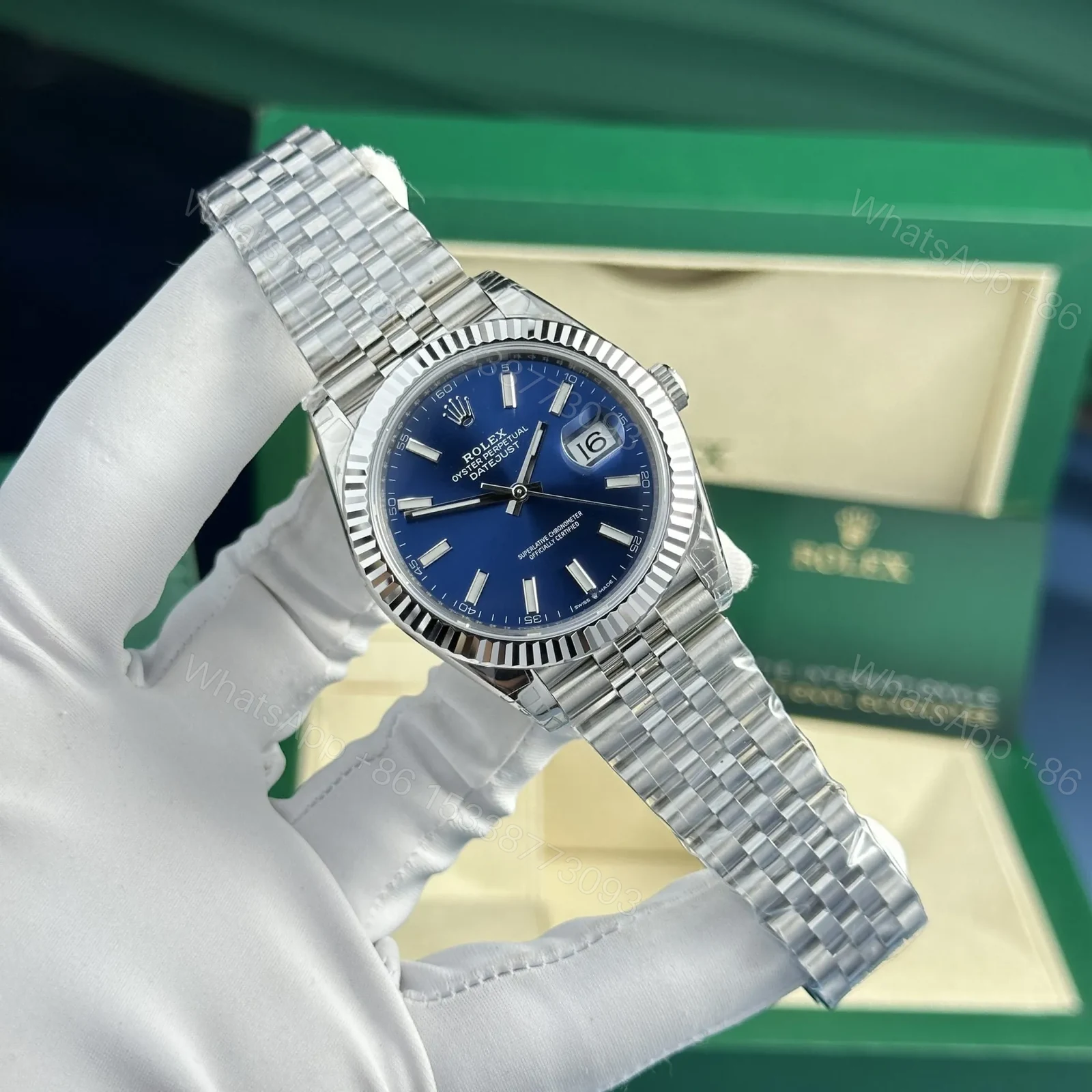 View 4 of Rolex Datejust Blue Dial 126334 Jubilee 41 mm