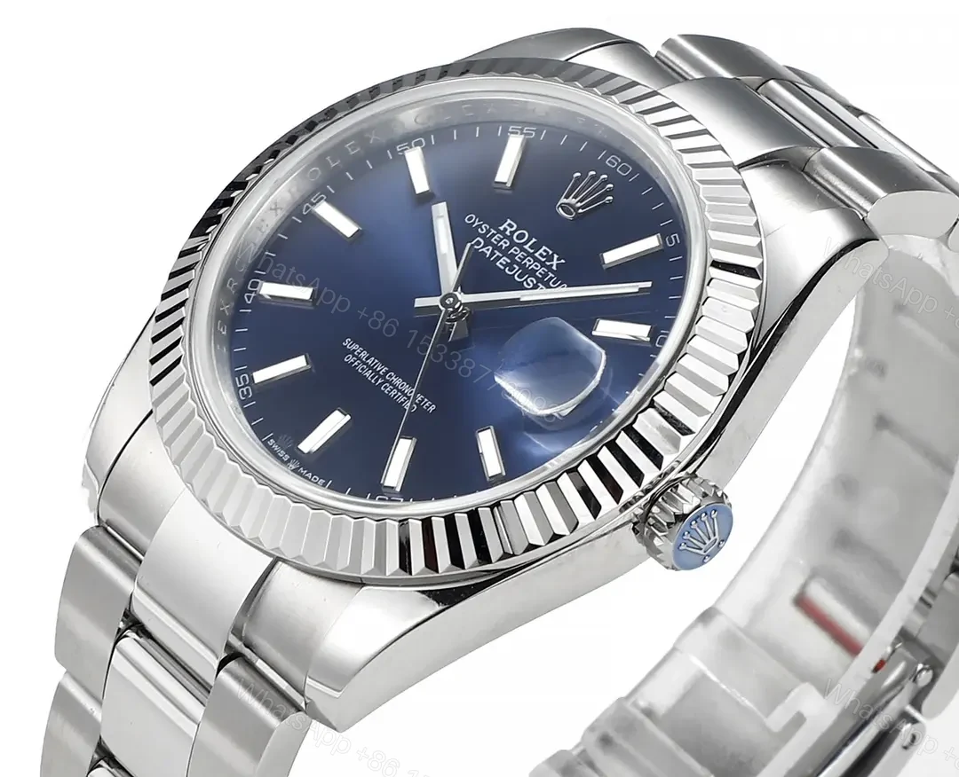 View 5 of VS Factory Clean Factory JVS Rolex Datejust Blue Fluted Silver