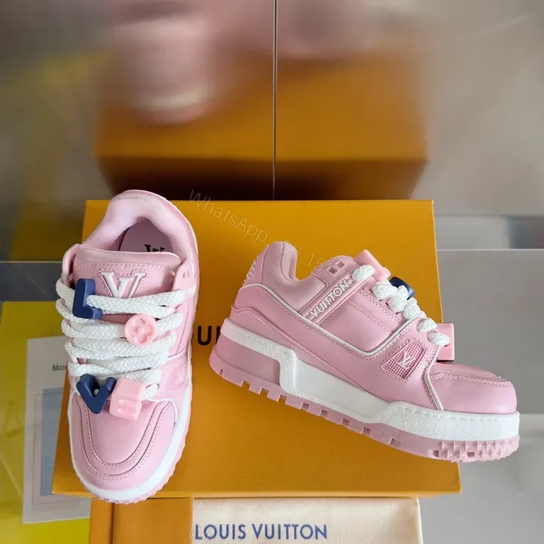 View 9 of Pink Luxe Louis-Inspired Sneaker: Sculpted Comfort, High-Top