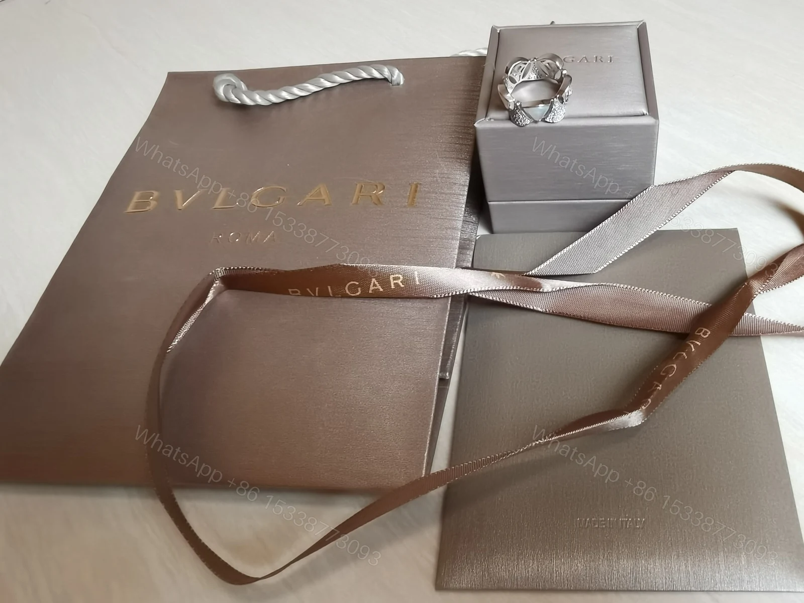 BVLGARI高仿蛇形戒指女士白貝母鑲鑽設計輕奢百搭氣質款 — view 1