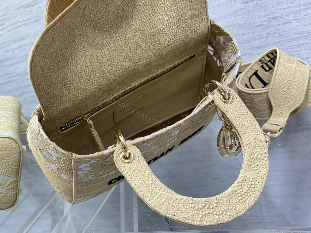 View 7 of Lace-Overlay Tote: Luxe Couture Chic Handbag - Dior Style