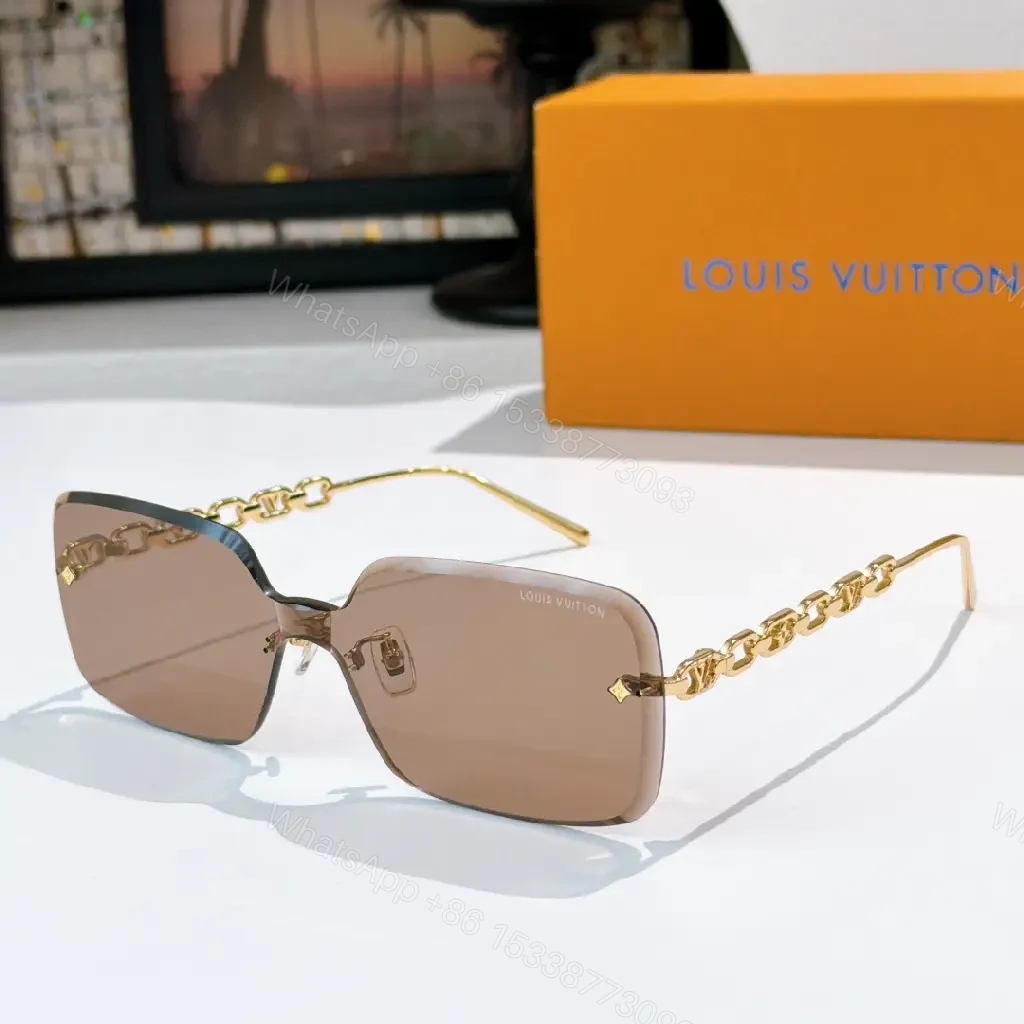 View 5 of Geometric Luxe Sunglasses with Chain Detail - Shield Lenses