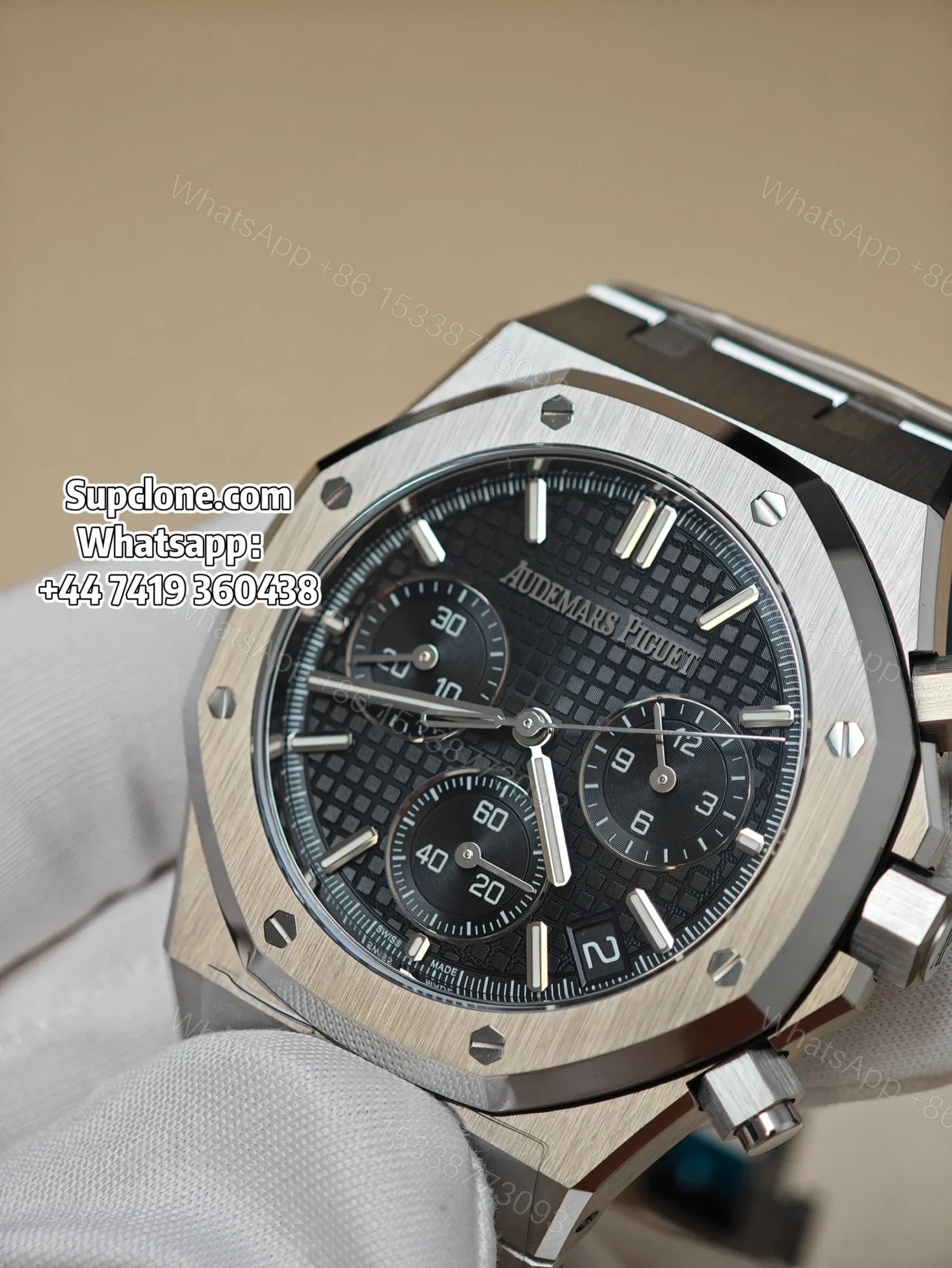View 6 of Audemars Piguet Super Clone Royal Oak Black Dial 26240 Chronograph 41mm