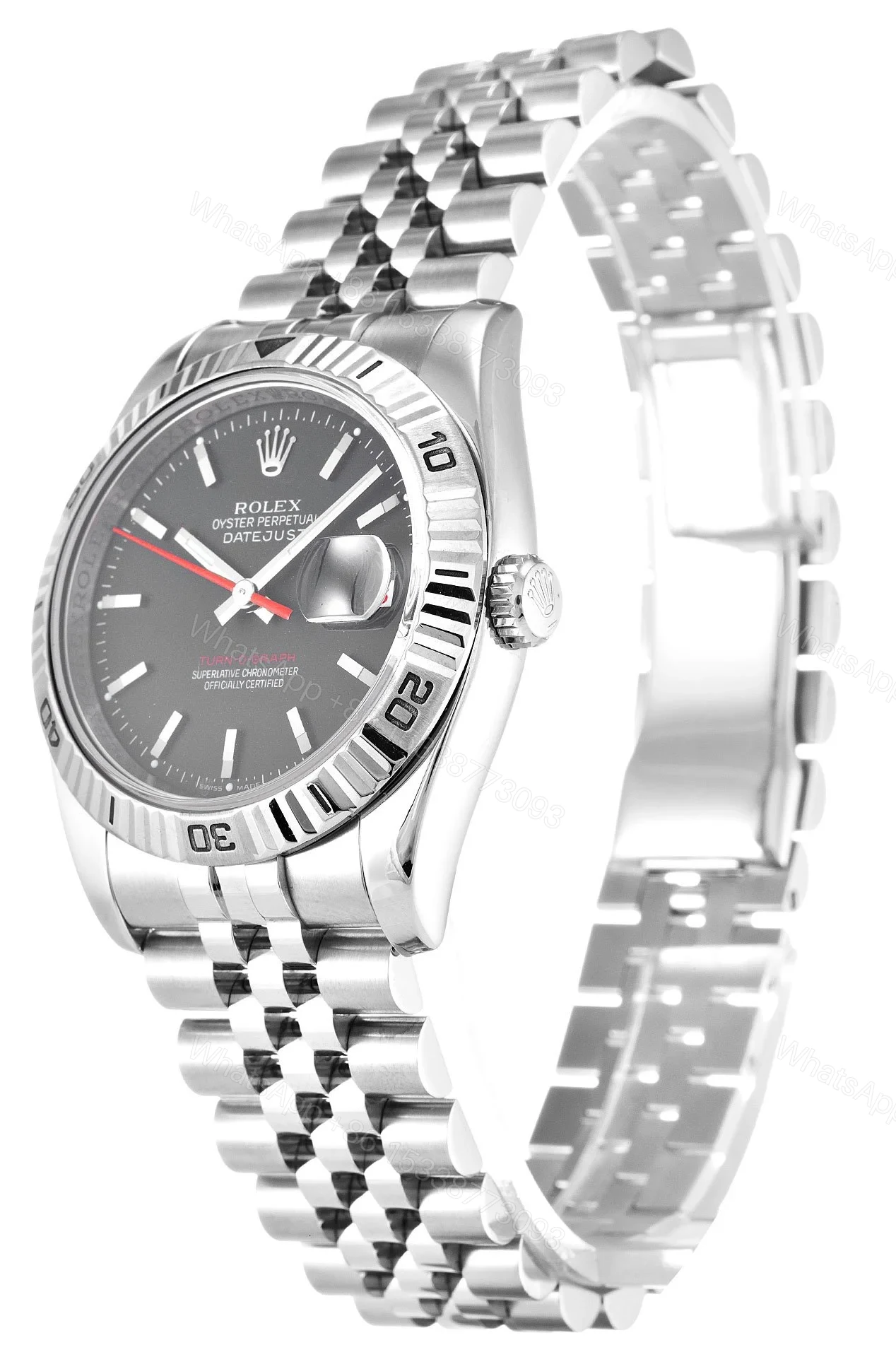 View 2 of Replica Rolex Datejust Turn-O-Graph Grey Dial 116264 36 mm