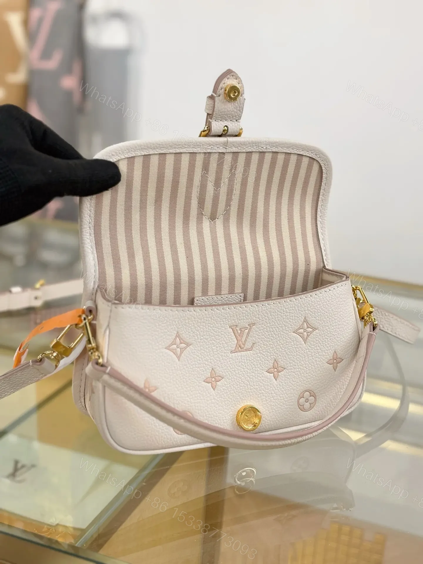 View 6 of Louis Vuitton Nano Diane bag in cream Monogram Empreinte