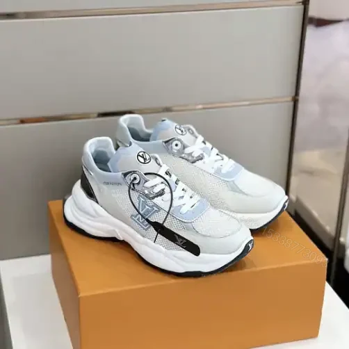 View 9 of LOUIS VUITTON RUN 55 SNEAKERS IN WHITE AND BLUE – LSVT356