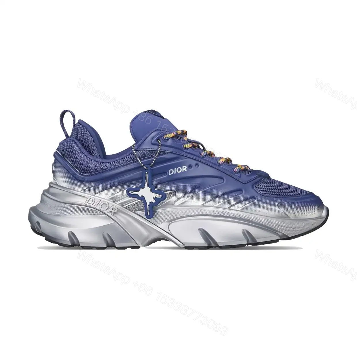 DIOR B44 BLADE SNEAKERS GRADIENT BLUE AND SILVER-TONE – CD212 — view 1