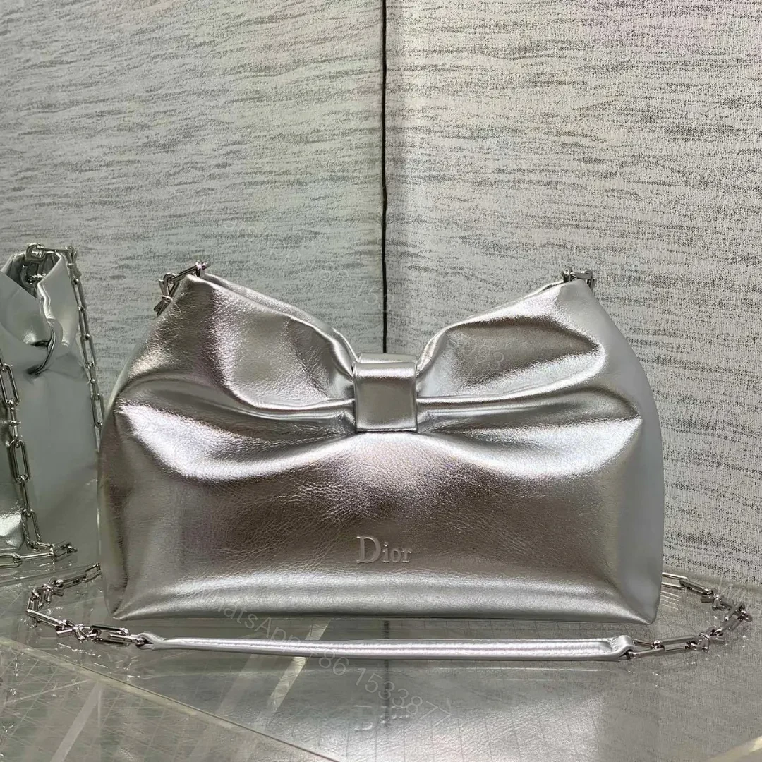Dior Bow Bag Sliver Lambskin — view 1