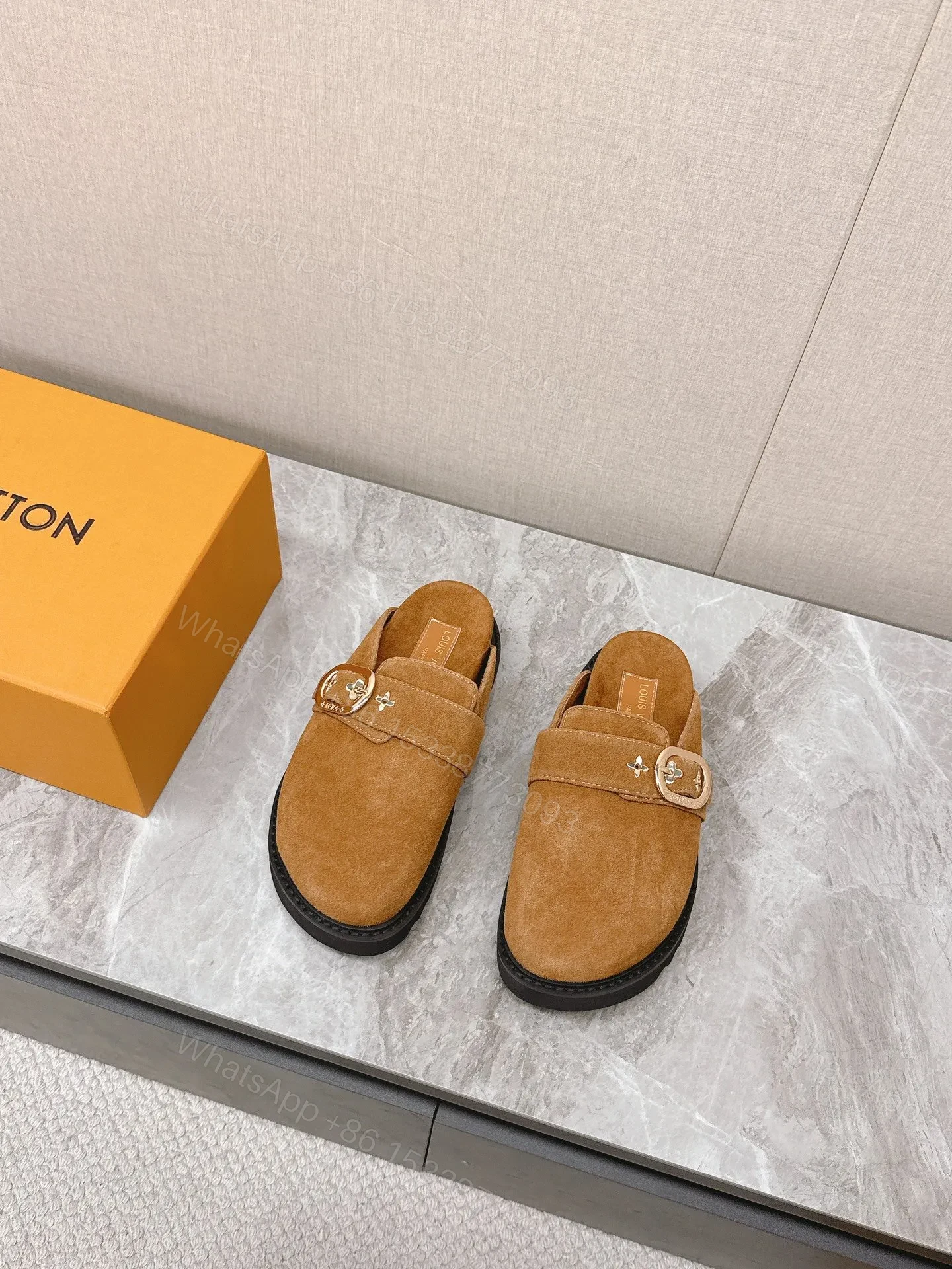 View 4 of LV Women Brown Suede Mules