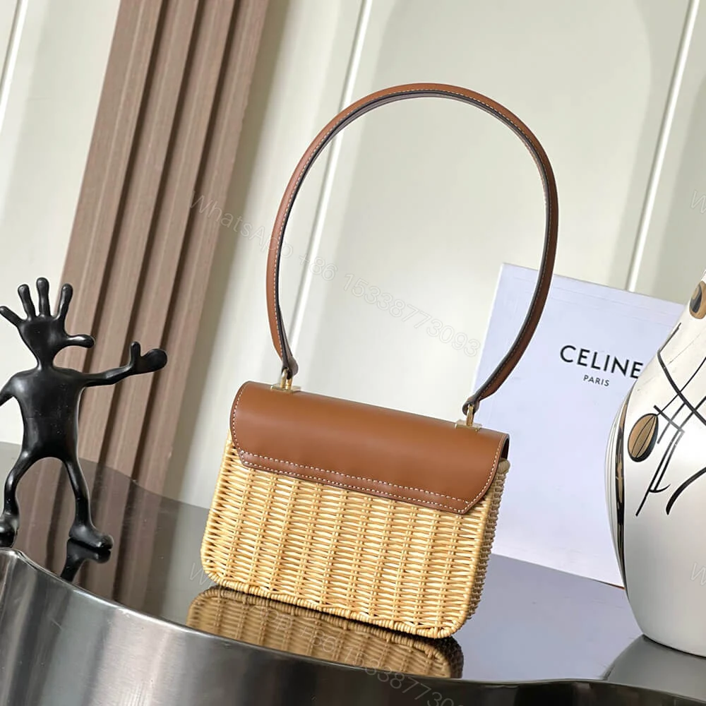 View 4 of CELINE TEEN GARANCE BAG IN WICKER AND NATURAL CALFSKIN