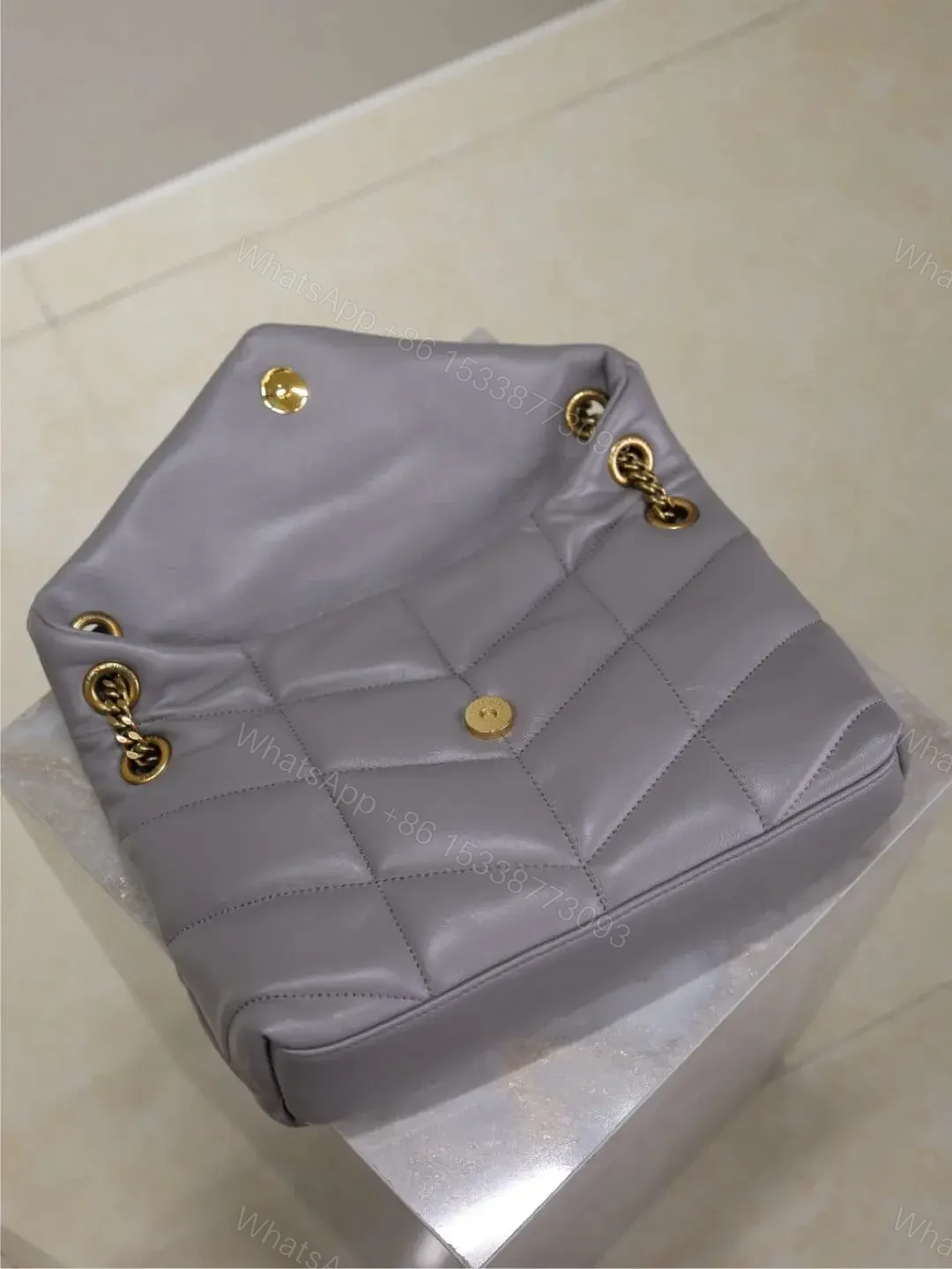 View 5 of YSL 25S LOULOU PUFFER MEDIUM 29 IN SMOKY LAVENDER