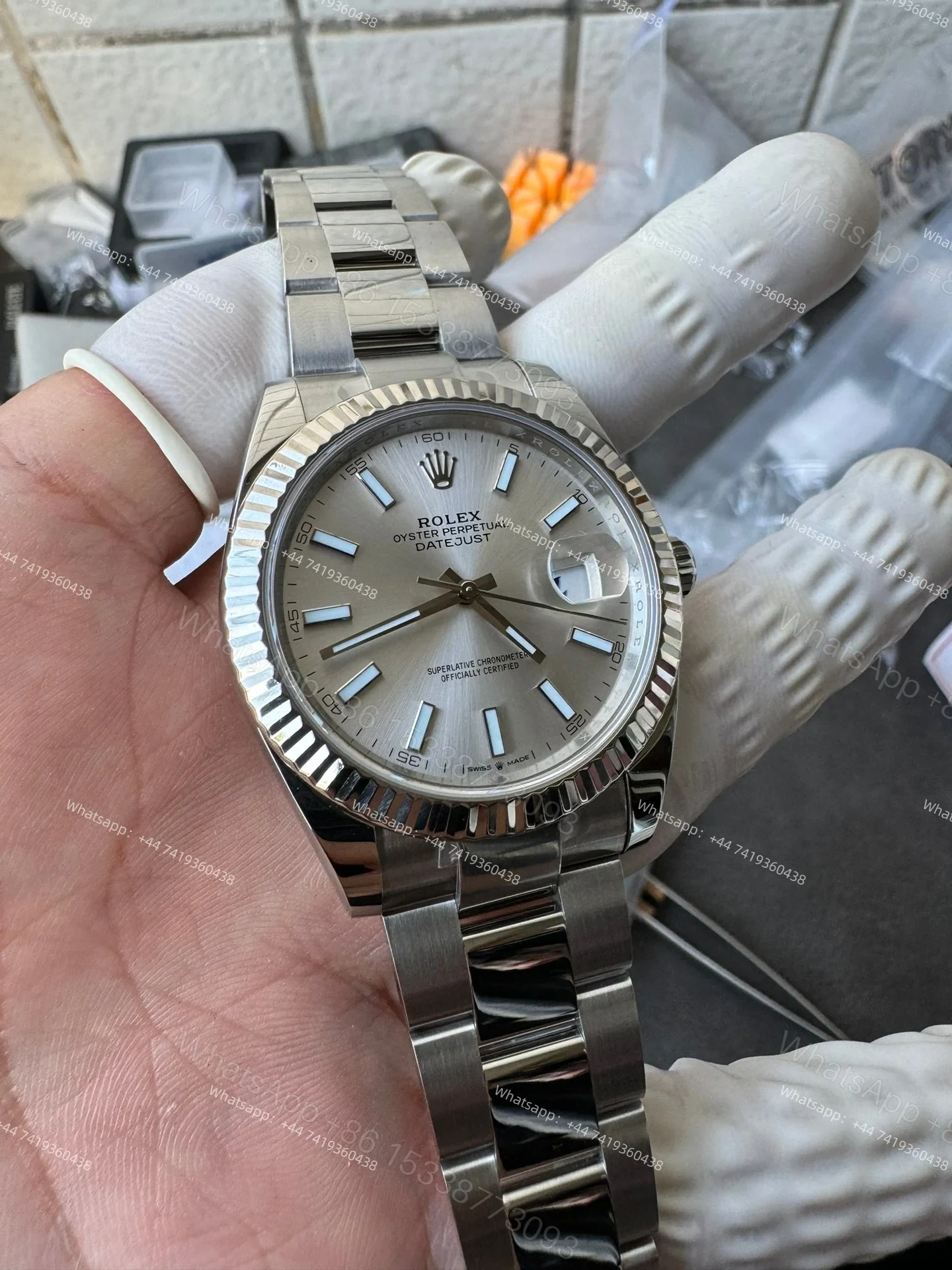 View 4 of Rolex Datejust M126334-0003 1:1 Replica Silver Dial Oyster 41MM 3235 Movement Super Clone Watch