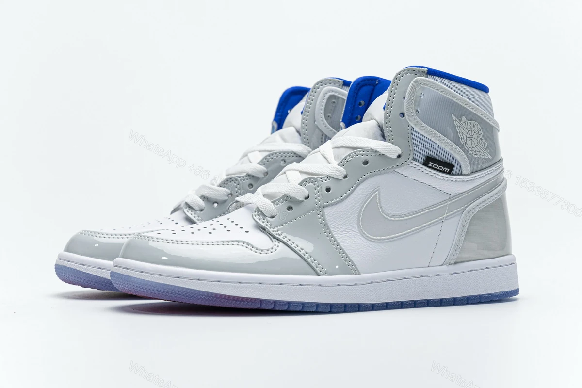 View 3 of Air Jordan 1 Retro High Zoom White Racer Blue CK6637-104