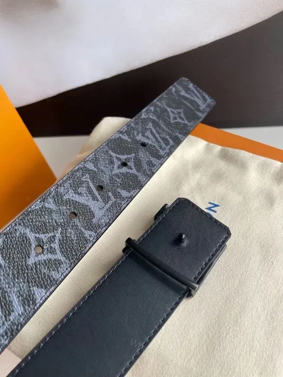 View 5 of Louis Vuitton Monogram Belt: Matte Gunmetal Buckle, Canvas