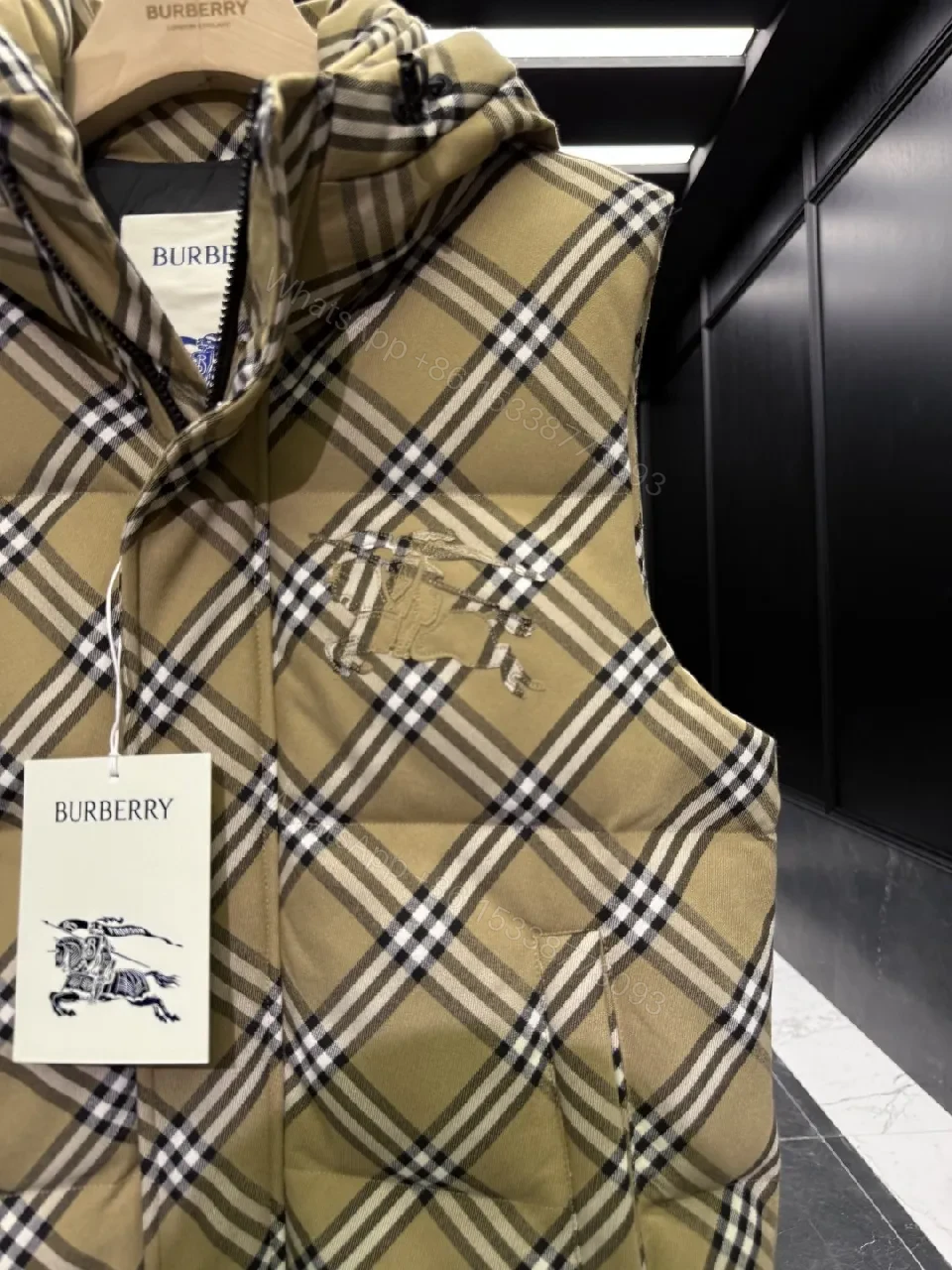 View 3 of Bold Checkered Insulation Vest: Modern Luxe Utility