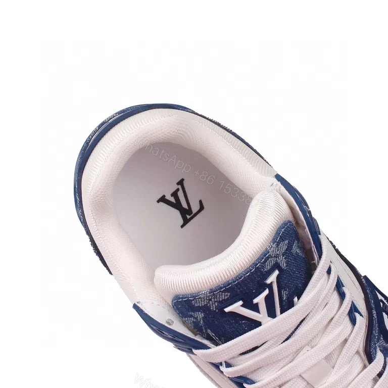 View 9 of Denim Monogram Luxe High-Top Sneakers with LV Accents