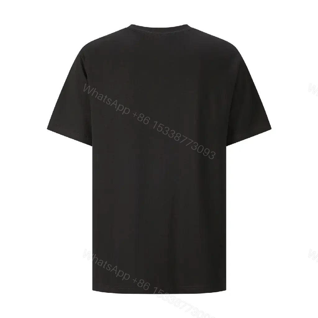 View 7 of Black Cotton T-Shirt with Green Clover Embroidery Dior Logo