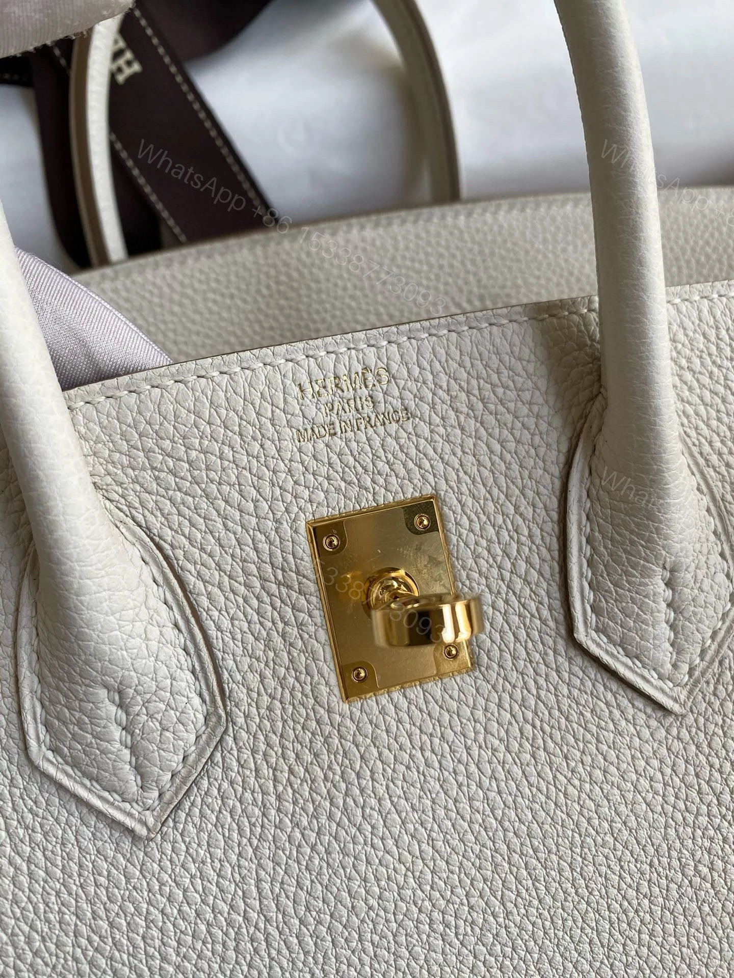 View 6 of HEMRES BIRKIN 25CM CREAM TOGO LEATHER GOLD HARDWARE