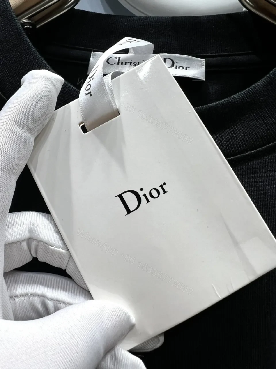 View 10 of Black Cotton Tee — Subtle Luxury Graphic Top