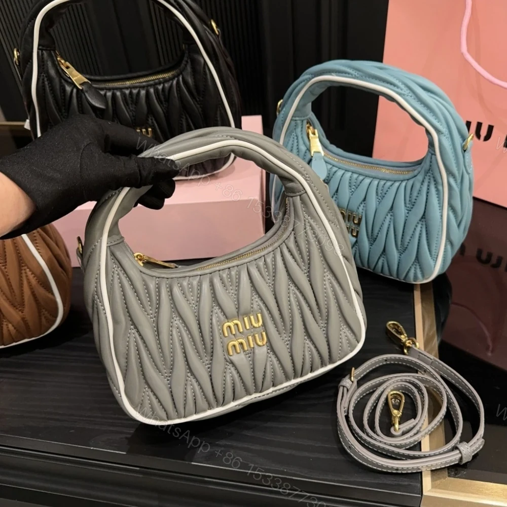 View 2 of MIUMIU WANDER MATELASSÉ BAG MARBLE GRAY AND WHITE 20CM 5BC125 2IBS F0RXG V OOF