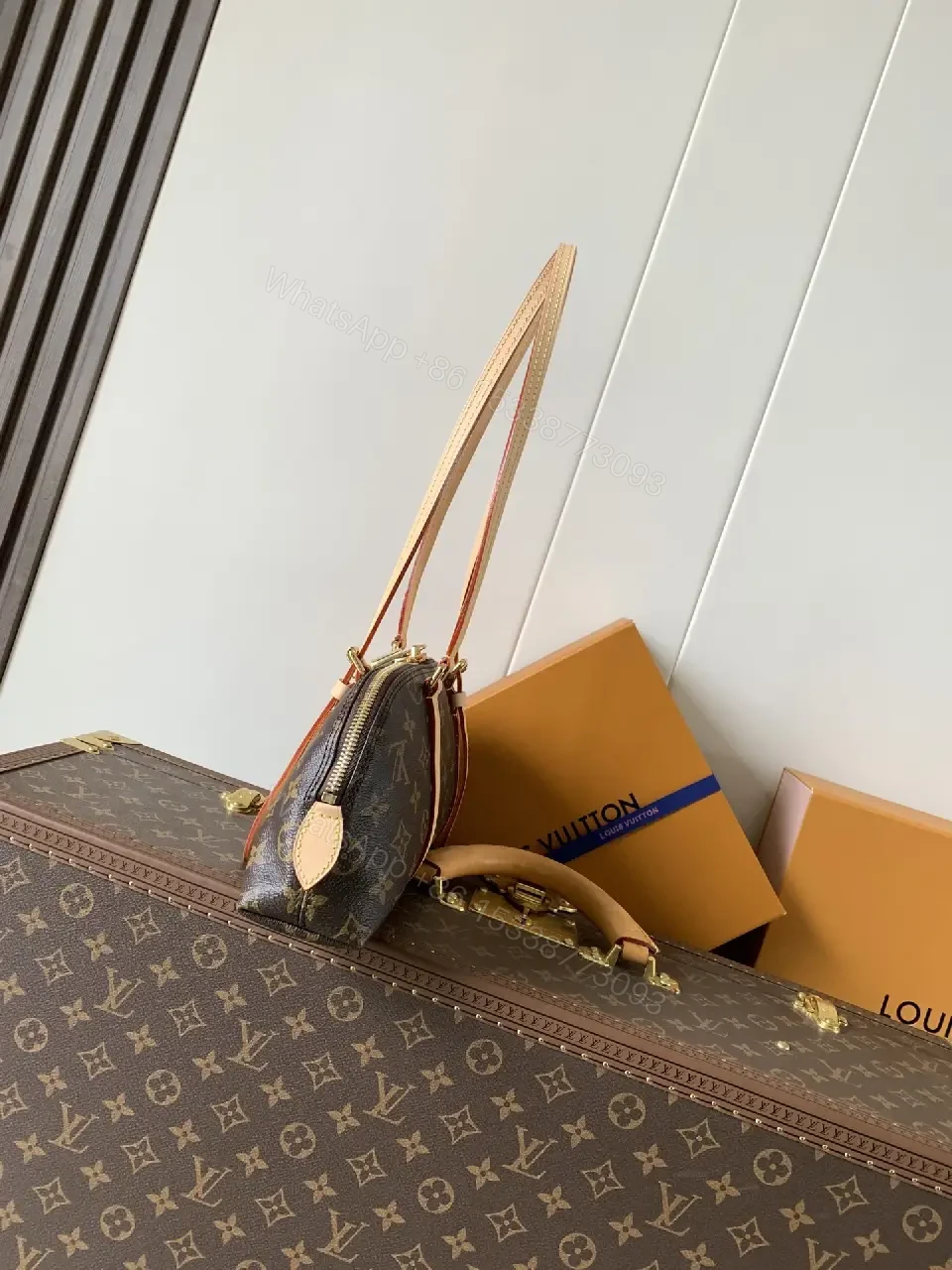 View 8 of Compact Monogram LV Handbag & Case Set – Luxury Travel Ready