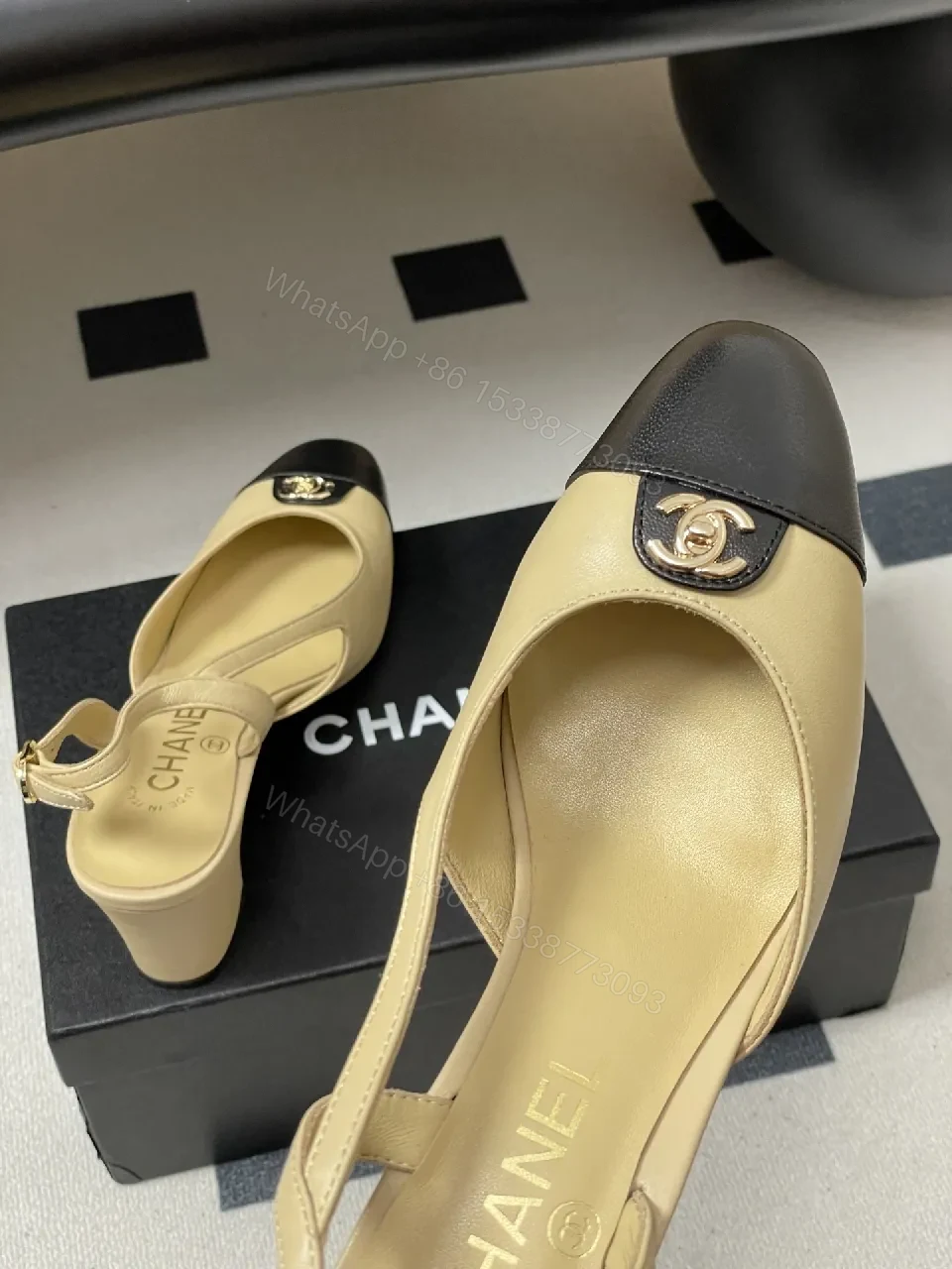View 5 of Two-Tone Slingback Pumps: Modern Chic All-Day Comfort
