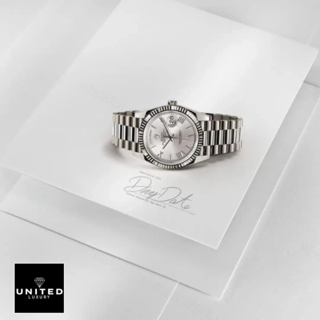 View 5 of Rolex Day-Date 40 228239 EW Stainless Steel White Gold Dial Oyster Replica