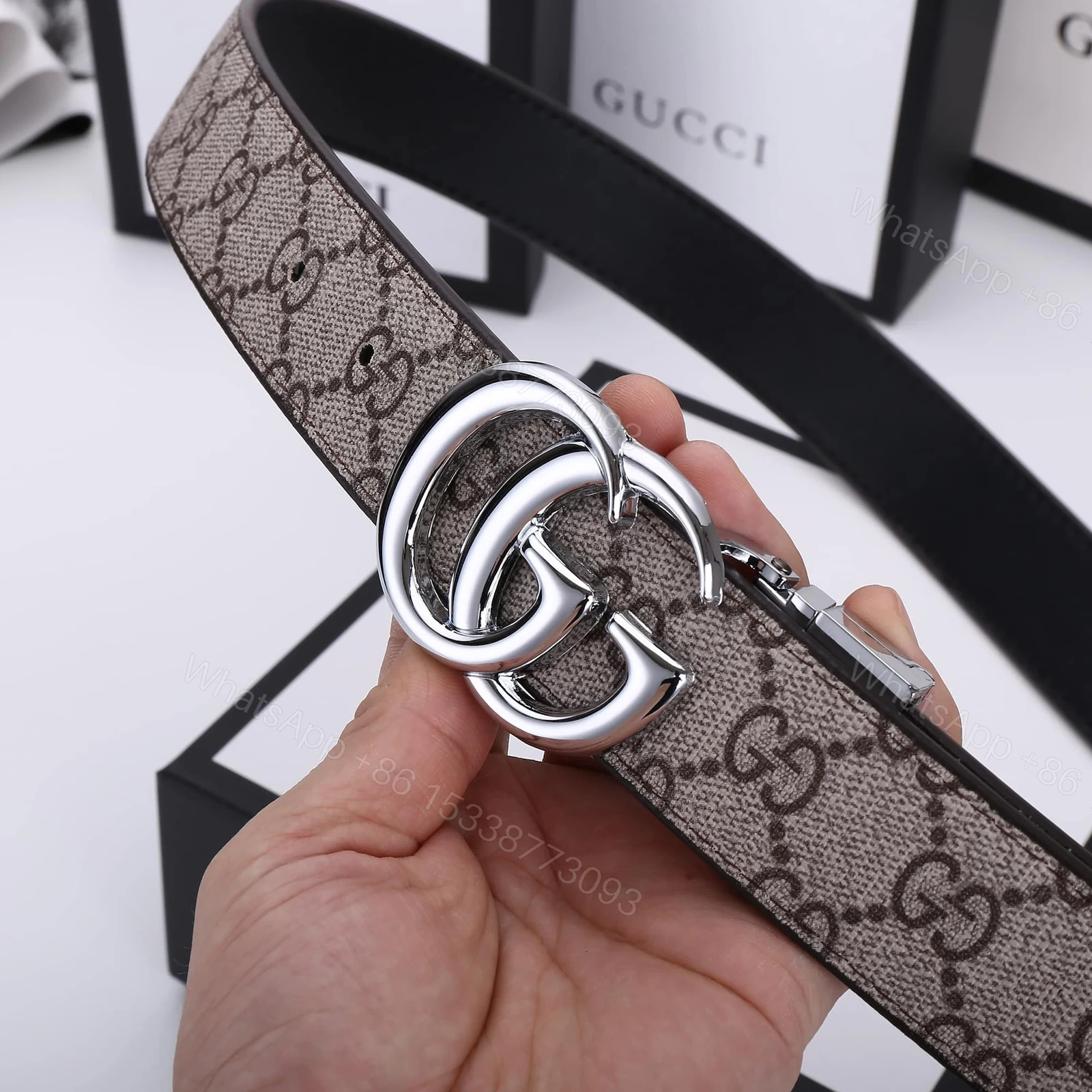 View 5 of GUCCI GG MARMONT REVERSIBLE BELT BEIGE 627055 92TIN 4075