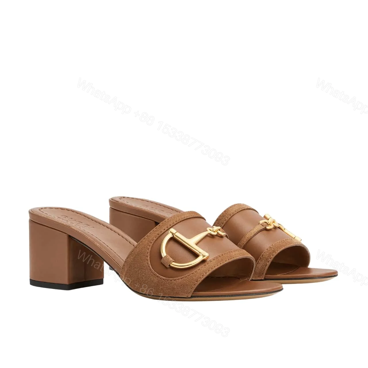 GUCCI WOMEN’S SLIDE SANDAL WITH HORSEBIT LIGHT BROWN ‎834421 AAEXM 2718 — view 1