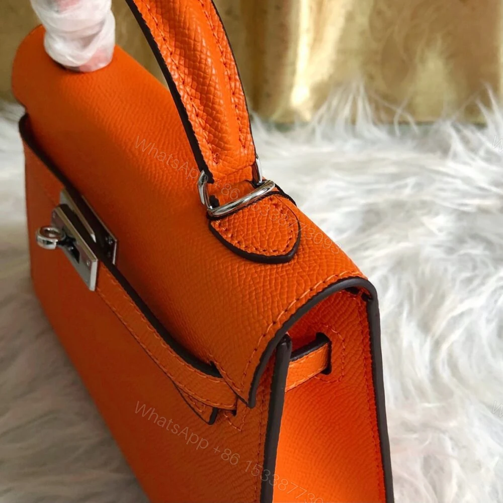View 5 of Hermes Kelly Mini Epsom Handbag Orange 19Cm