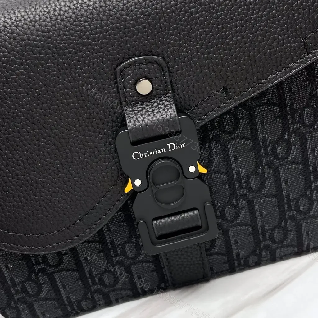 View 4 of Compact Dior Messenger Bag: Textured Leather, Structured Crossbody