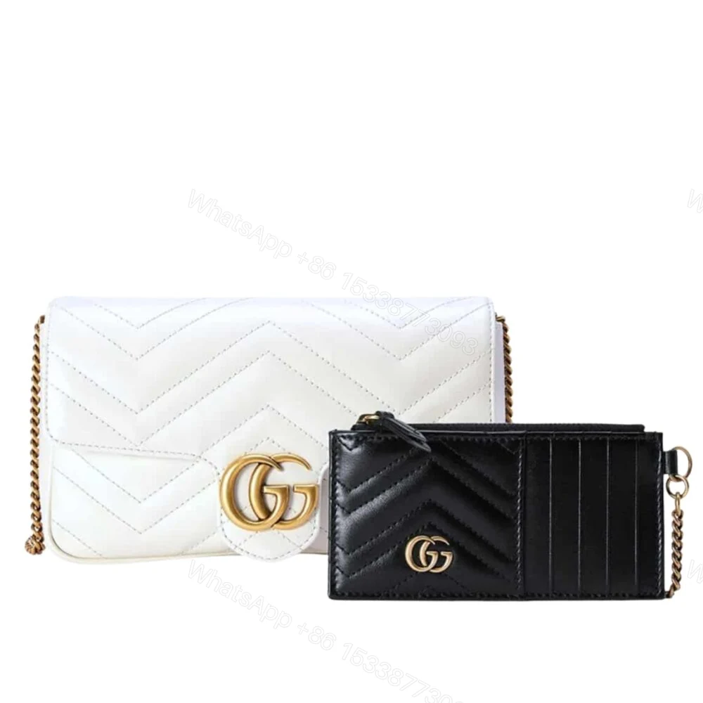 Gucci GG Marmont Mini Bag With Cardholder White 21Cm 751526 AACCE 9053 — view 1