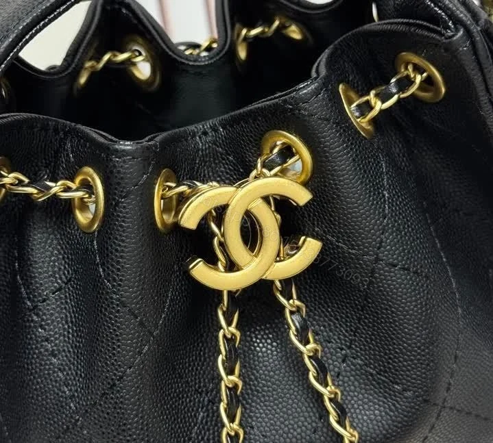 View 7 of Chanel 25 Mini Hobo Bag in Black Caviar Leather CH2522