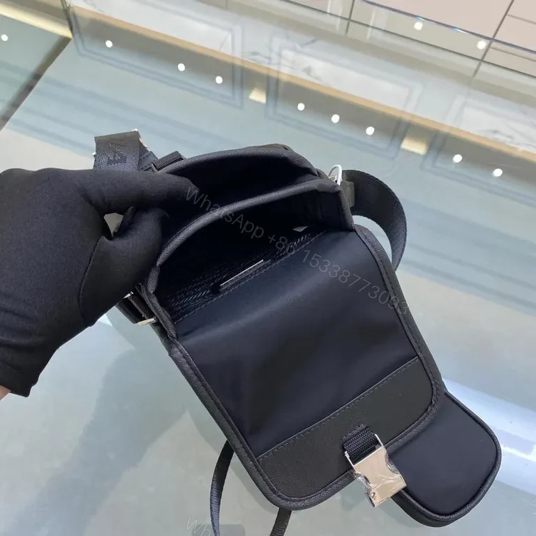 View 5 of Prada Black Nylon Crossbody: Compact Designer Chic