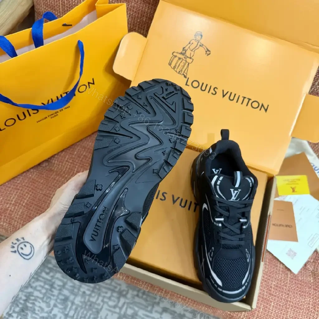 View 9 of Black Mesh Sneaker Louis Vuitton Style with Breathable Upper Footwear