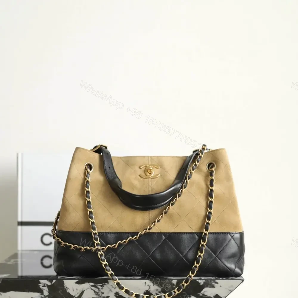 高仿Chanel*25A系列AS5634麂皮拼小羊皮單肩包小號免檢版 — view 1