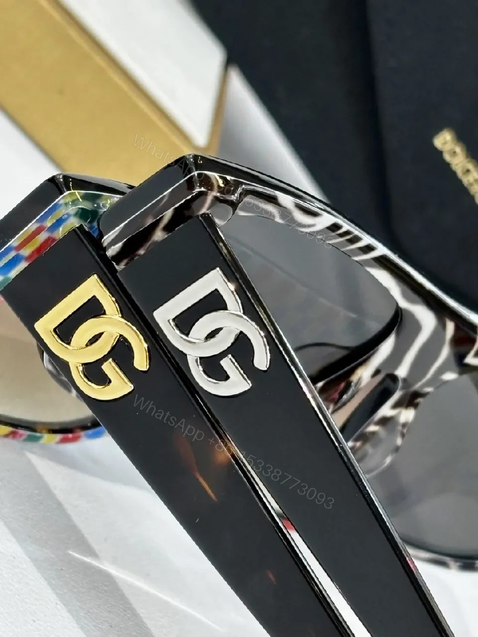View 8 of Bold Black Acetate Sunglasses: Oversized Square Luxe Style