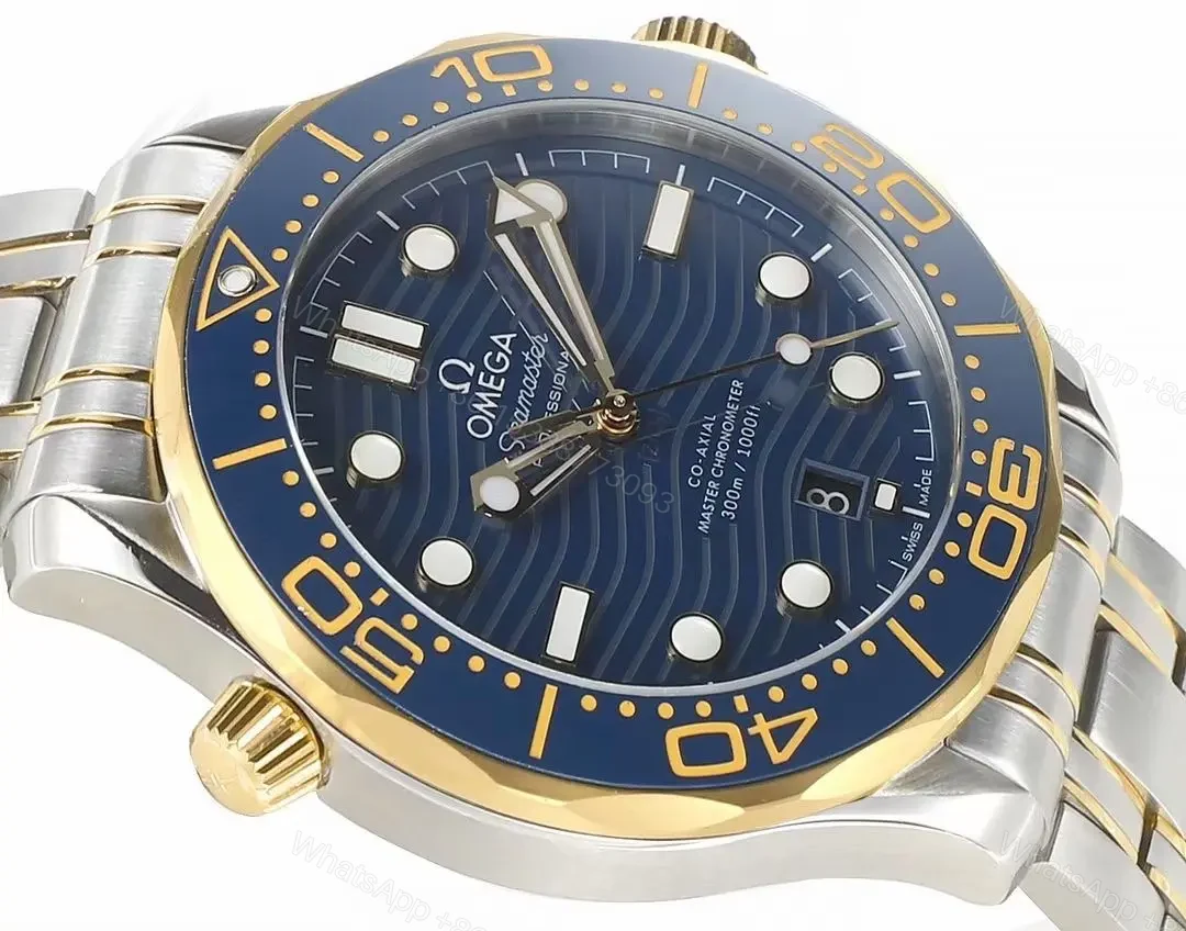 View 4 of Omega Seamaster Planet Ocean 600m Co-Axial Master Chronometer 42mm Blue Dial Stainless Steel and Yellow Gold Watch