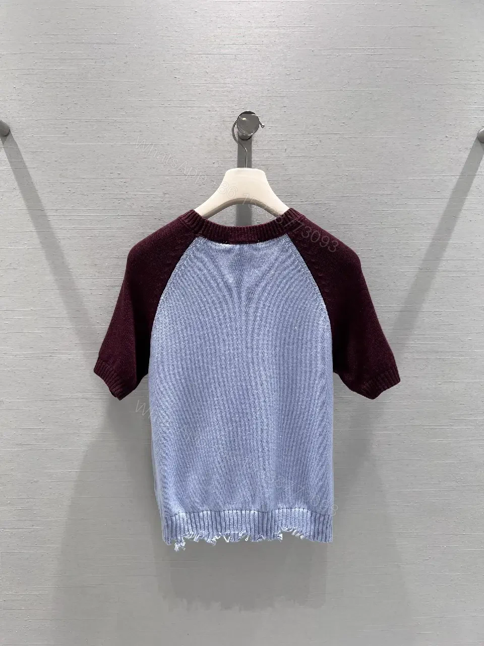 View 5 of Textured Color-Block Knit Tee: Luxe Casual Comfort