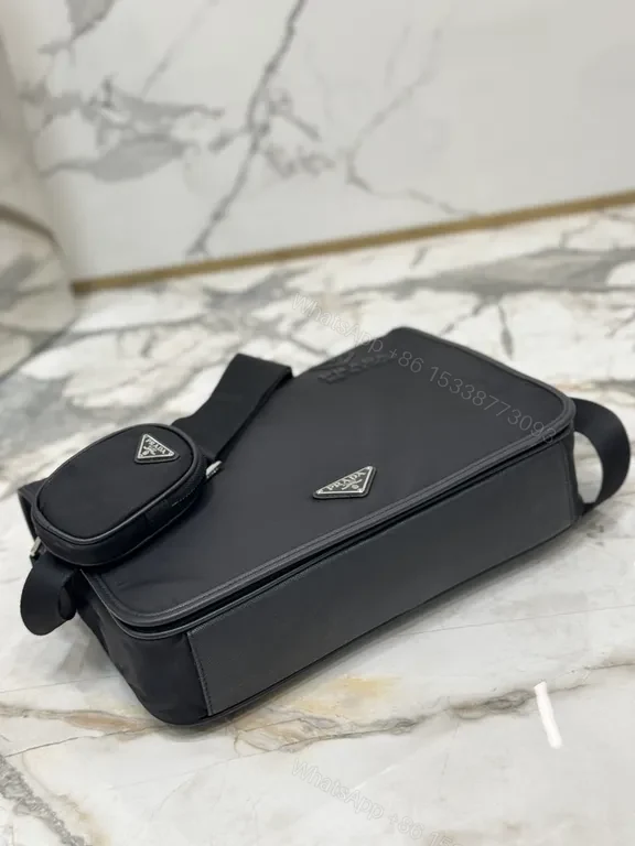 View 2 of Prada Re-Nylon Crossbody: Sleek, Weathered Nylon Messenger