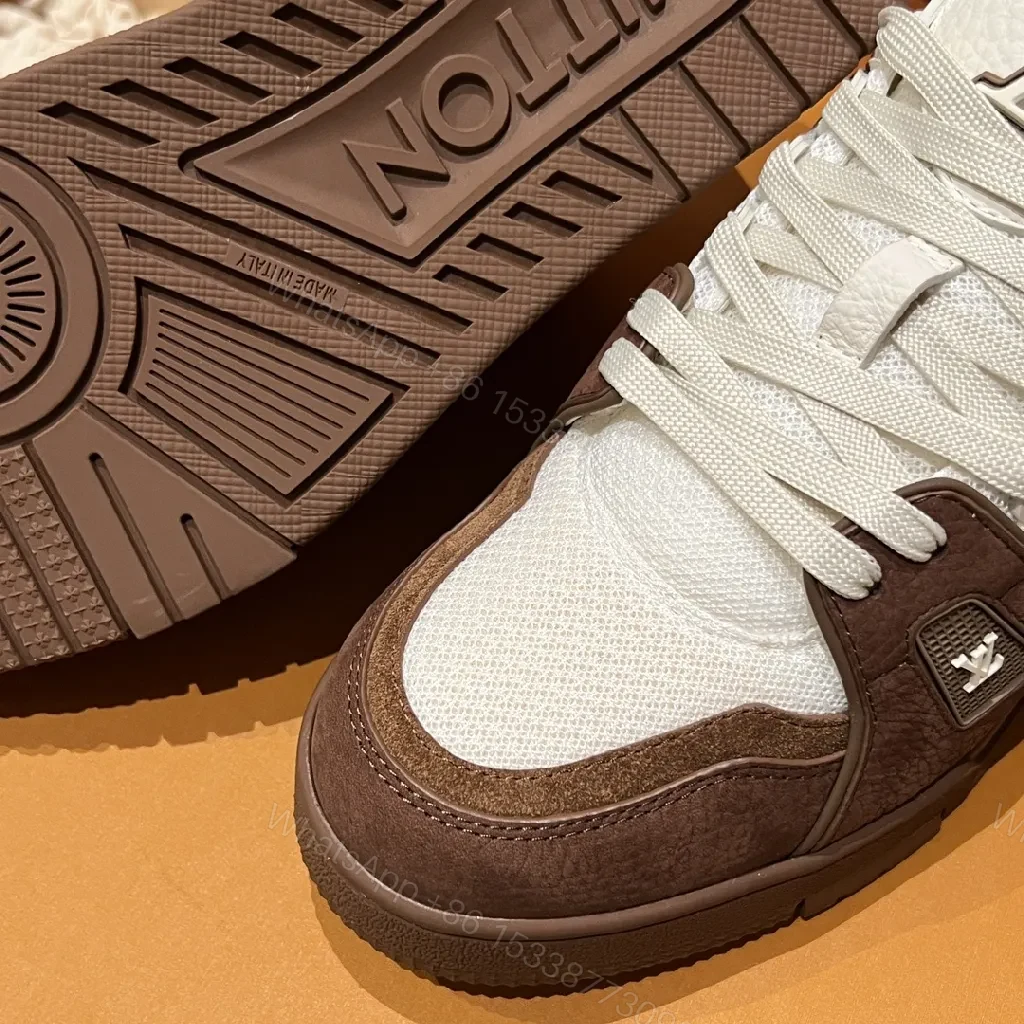 View 2 of Bold Contrast High-Top Sneakers in White & Chocolate Suede