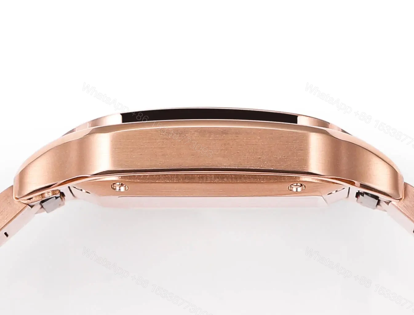 View 9 of Cartier super clone Santos White Dial Diamond Rose Gold Bracelet Premium 35MM RG-CARTIER-SANTOS-WHT-DIA-RG-35