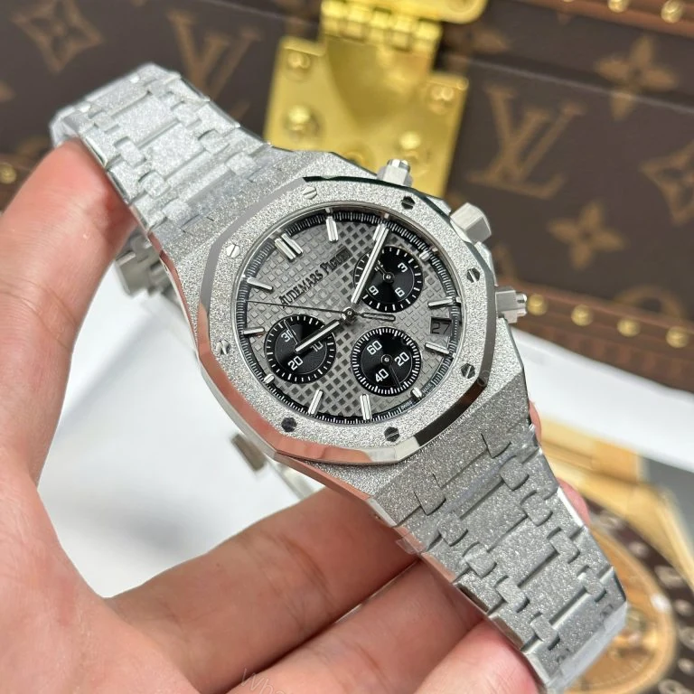 View 3 of Audemars Piguet Royal Oak Chronograph Frosted Gold 26240 Super Clone Gray Dial
