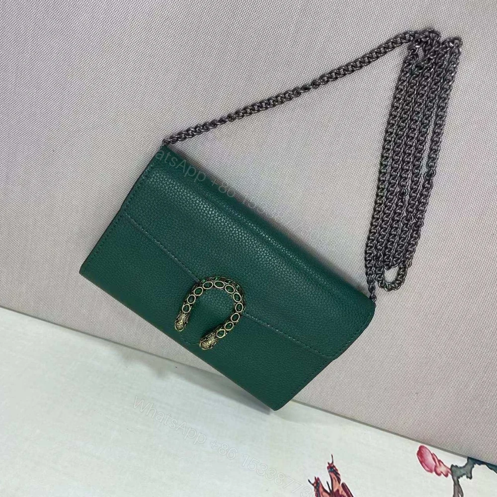 View 2 of Gucci Women Dionysus GG Supreme Chain Bag Green 20Cm 401231 CAOGX 3120