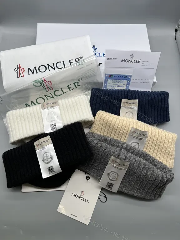 View 10 of Cozy Black Moncler Knit Beanie â€“ Luxury Streetwear Warmth