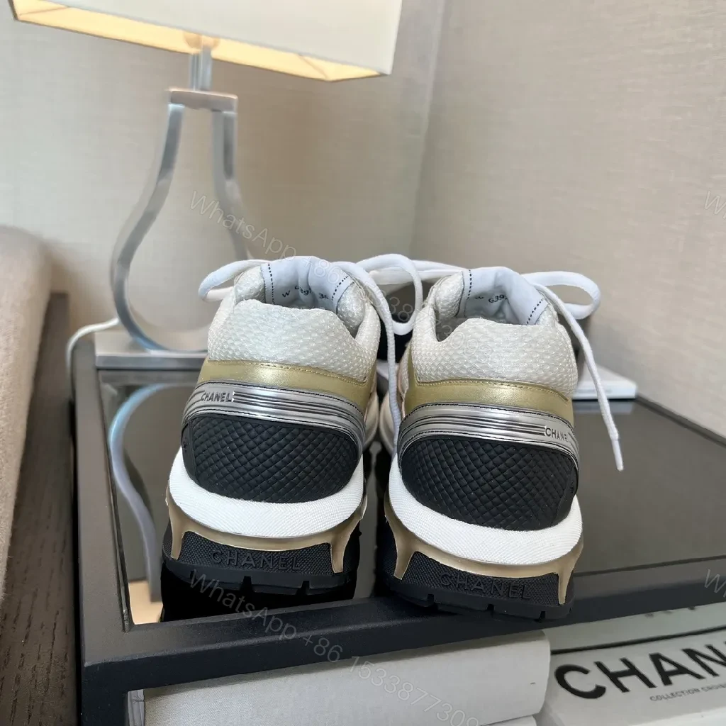 View 8 of Metallic Sneakers Sculpted Panels logo-Detail Fashion Sneaker