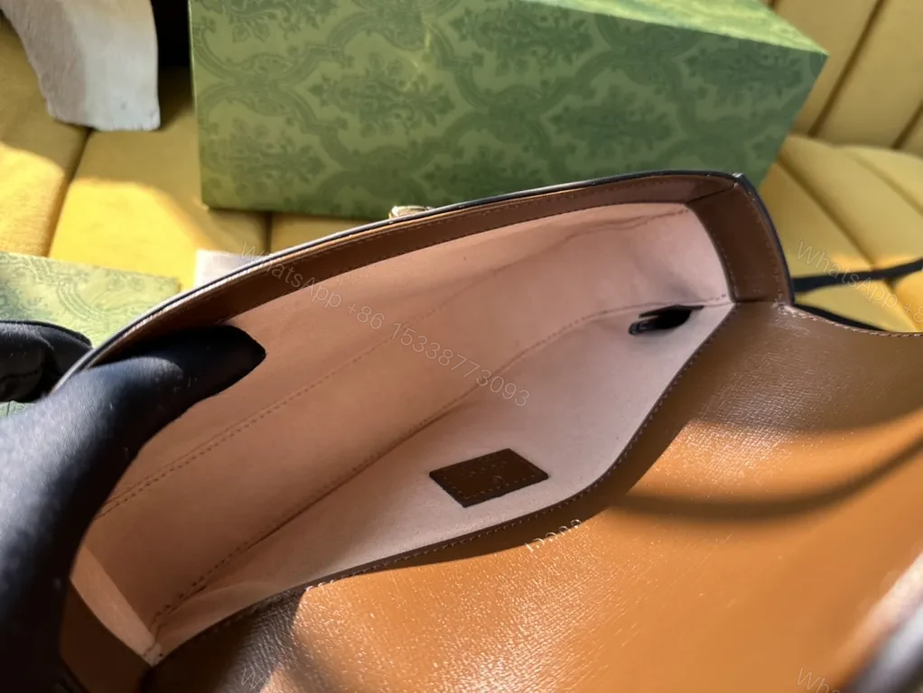 View 4 of Chic GG Crossbody with Horsebitâ€”Caramel Leather Trim Bag