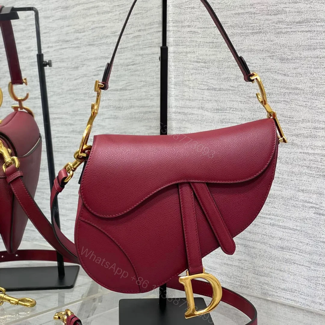 Christian Dior Saddle Bag in Red Gold Hardware — view 1