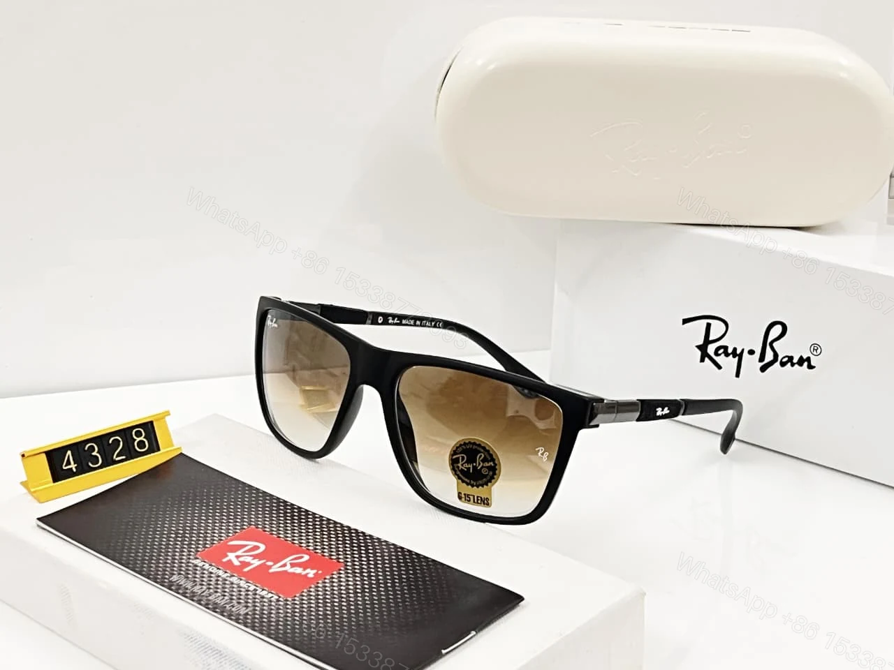 View 8 of Ray-Ban Explorer Wayfarer Matte Brown-G15